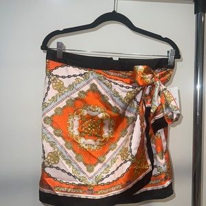 Satin forever21 skirt with ornate print